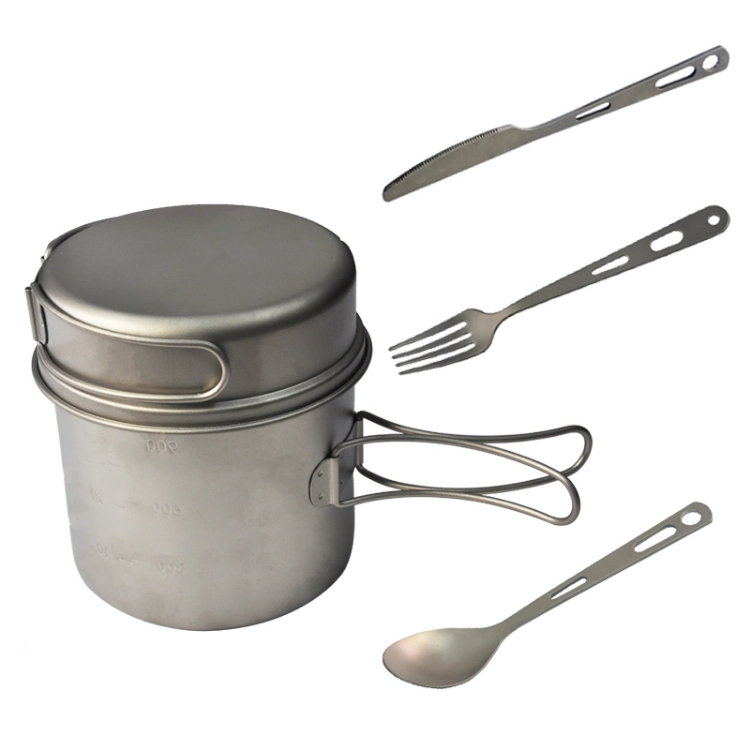 Titanium Outdoor Cooking Set and Portable Cookware for Hiking Camping Pots